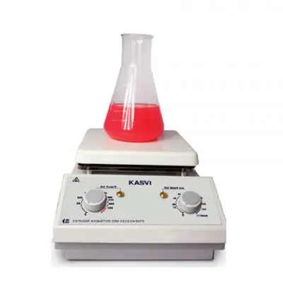 Agitador Magnético com Aquecimento Analógico – Capacidade 5 Litros – Plataforma Cerâmica – Velocidade de Agitação 100-1500RPM – Modelos K40-1810H e K40-1820H - Kasvi - Botuláb-Equipamentos-e-Produtos-para-Labora