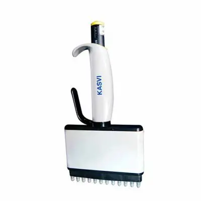 Micropipeta Multicanal – 12 Canais – Volume 20-200µL – Inexatidão 1,80 / 1,20% – Imprecisão 0,80 / 0,40% – Cor Amarelo – Modelo K1-200-12 | Kasvi
