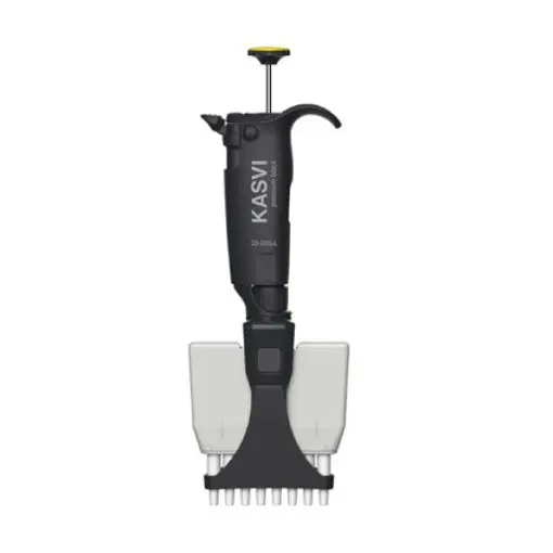 Micropipeta Multicanal Premium Black – Volume Variável 20-300µL – 8 Canais – Cor Verde – Modelo K1-8X300PB | Kasvi