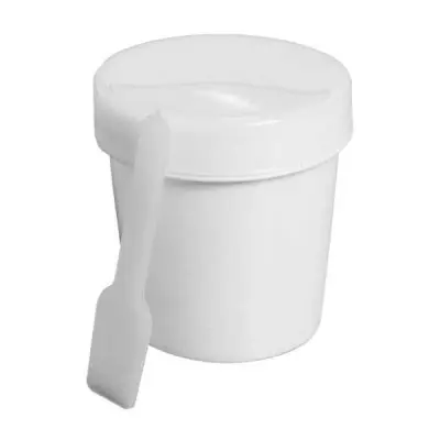 Coletor de fezes com pá. Opaco. 80 ml. Tampa branca. 100 un/pct - Kasvi